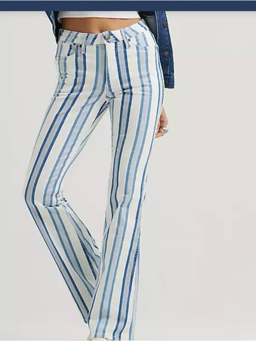 Wrangler retro striped Bailey high rise flare Jean nwt 26/34